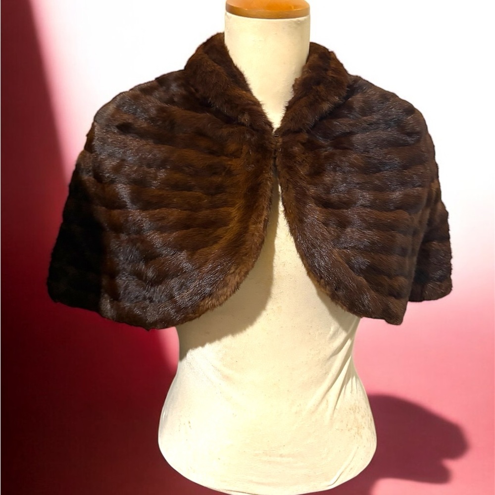 Elegant Brown Fur Cape